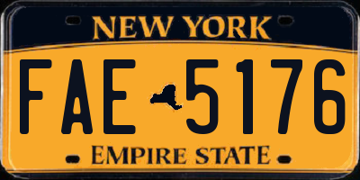 NY license plate FAE5176