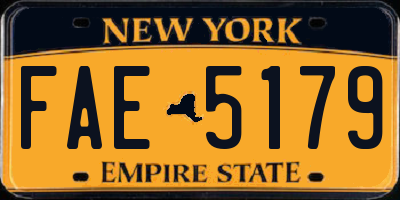 NY license plate FAE5179