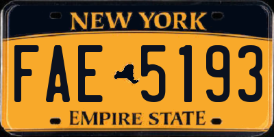 NY license plate FAE5193