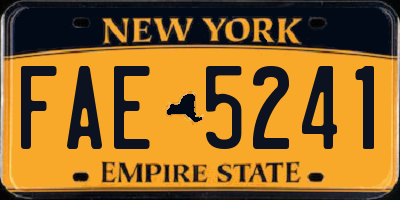 NY license plate FAE5241