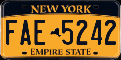 NY license plate FAE5242