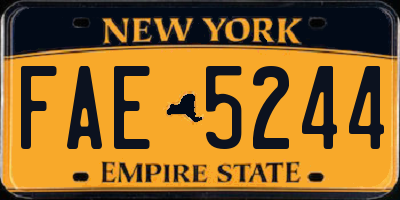 NY license plate FAE5244