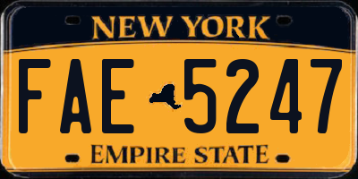 NY license plate FAE5247