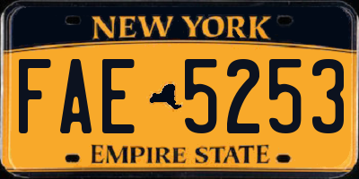 NY license plate FAE5253