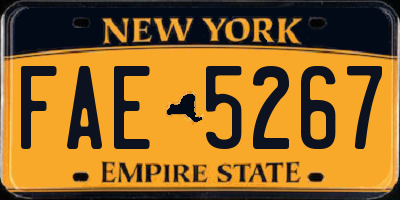 NY license plate FAE5267