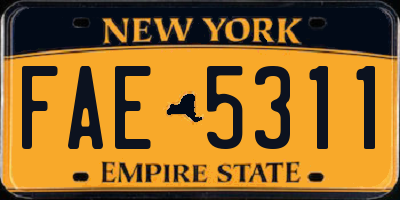 NY license plate FAE5311