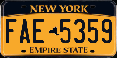 NY license plate FAE5359