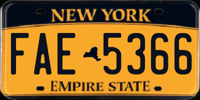 NY license plate FAE5366