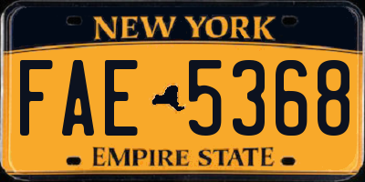 NY license plate FAE5368