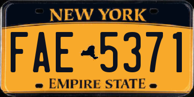 NY license plate FAE5371