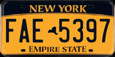 NY license plate FAE5397