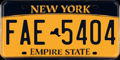 NY license plate FAE5404