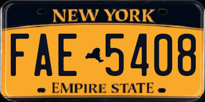 NY license plate FAE5408