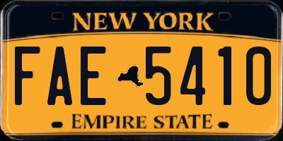 NY license plate FAE5410