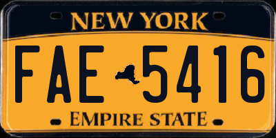 NY license plate FAE5416