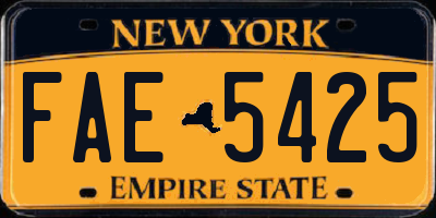 NY license plate FAE5425