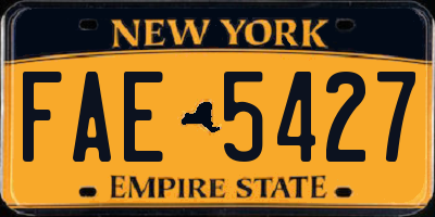 NY license plate FAE5427