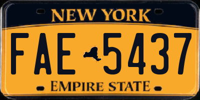 NY license plate FAE5437