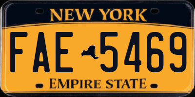 NY license plate FAE5469