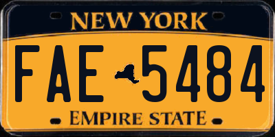 NY license plate FAE5484