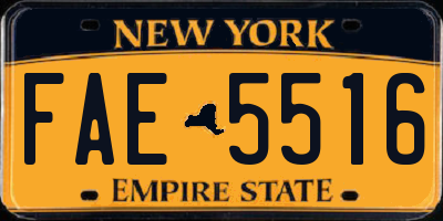 NY license plate FAE5516