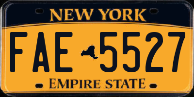 NY license plate FAE5527