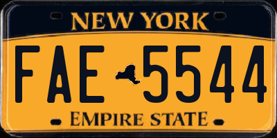 NY license plate FAE5544