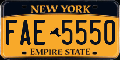 NY license plate FAE5550