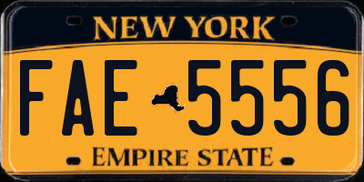 NY license plate FAE5556