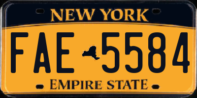 NY license plate FAE5584
