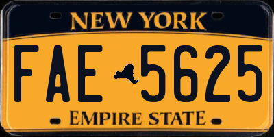 NY license plate FAE5625