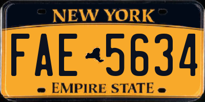 NY license plate FAE5634