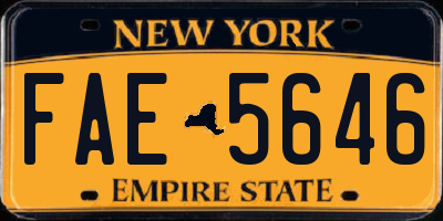 NY license plate FAE5646