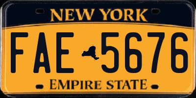 NY license plate FAE5676