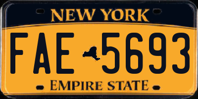 NY license plate FAE5693