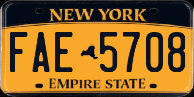 NY license plate FAE5708
