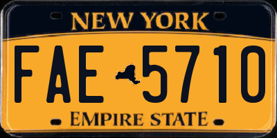 NY license plate FAE5710