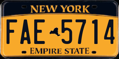 NY license plate FAE5714
