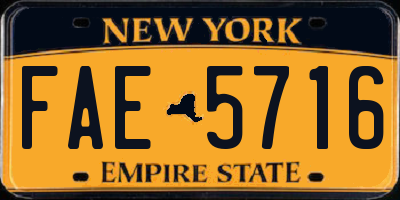 NY license plate FAE5716