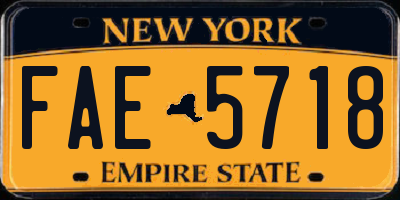 NY license plate FAE5718