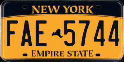 NY license plate FAE5744
