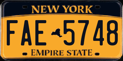 NY license plate FAE5748