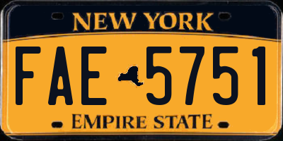 NY license plate FAE5751
