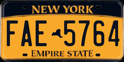 NY license plate FAE5764