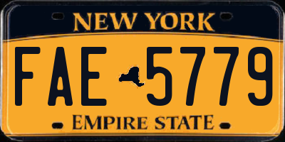 NY license plate FAE5779