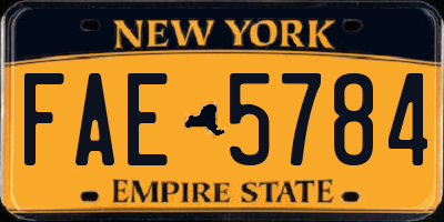 NY license plate FAE5784