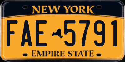 NY license plate FAE5791