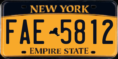 NY license plate FAE5812
