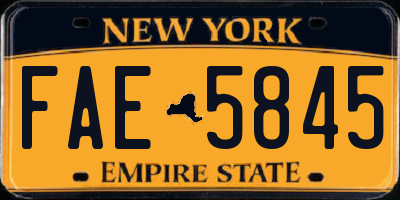 NY license plate FAE5845