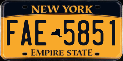 NY license plate FAE5851